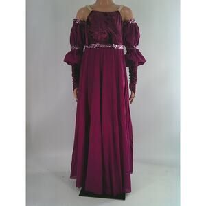 Dance Costume Dansco   Medium Child Burgundy Dress Lyrical Sequin 1